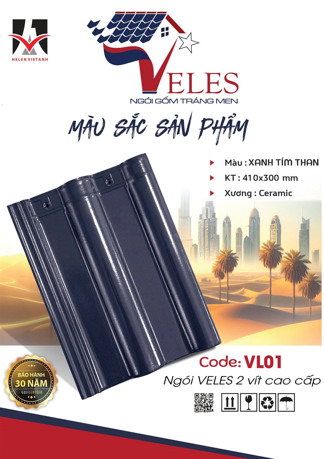 Ngói gốm tráng men VELES